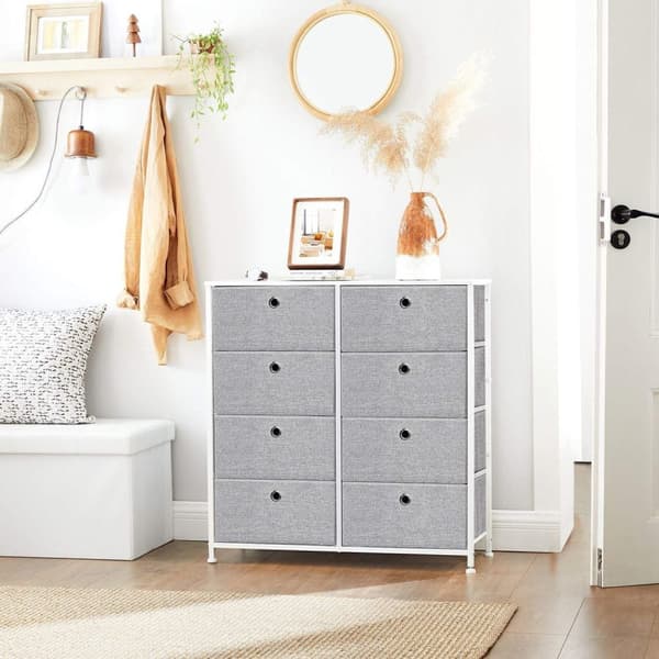 Rootzin säilytyskaappien järjestäjä - Vaatekaappi - Suuri kaappi - MDF-teräsrakenne - Kuitukangas Oxford-kangas - 30cm x 80cm x 81,5cm - Vaaleanharmaa