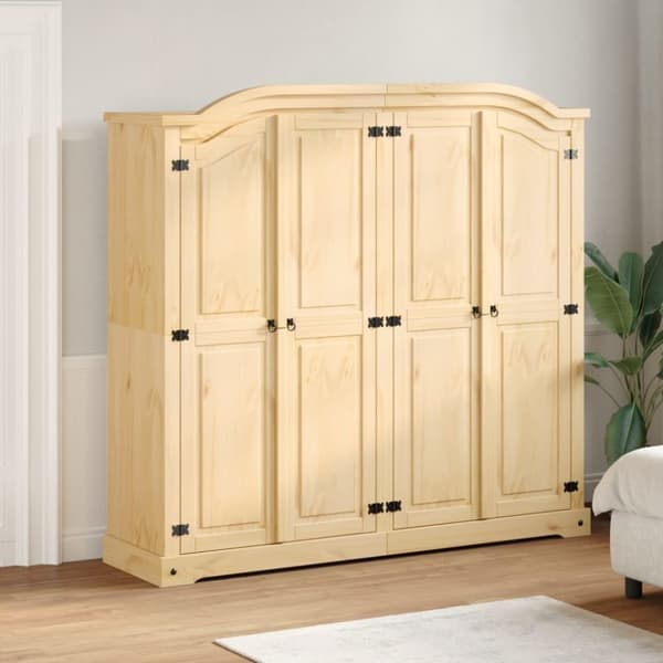 vidaXL klædeskab Corona 194x52x186 cm massivt fyrretræ