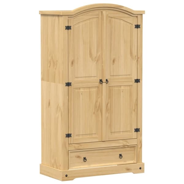 vidaXL Garderob Corona 102x52x186 cm massiv furu