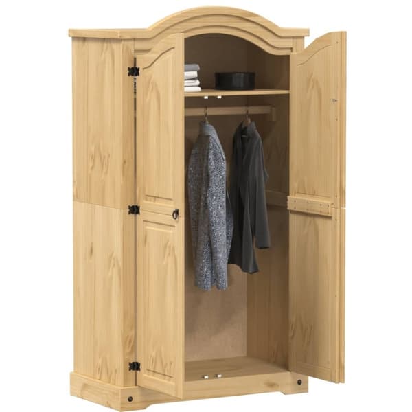 vidaXL klædeskab Corona 102x52x186 cm massivt fyrretræ