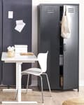 Miniatyrbillede 2 af 10: Garderobe mørkeblå stål industrielt look med låger 4 hylder hjemmekontormøbler