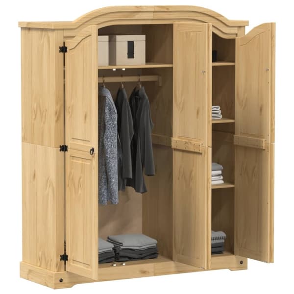 vidaXL Garderob Corona 151,5x52x186 cm massiv furu