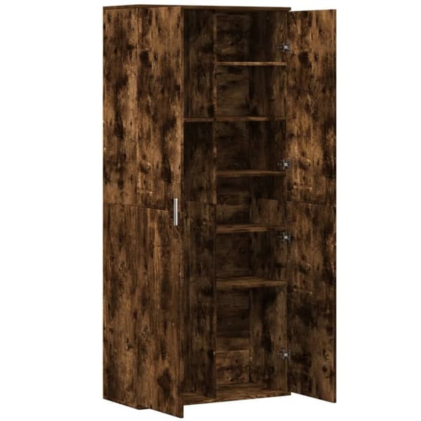 vidaXL højskab 80x35x180 cm konstrueret træ røget egetræsfarve
