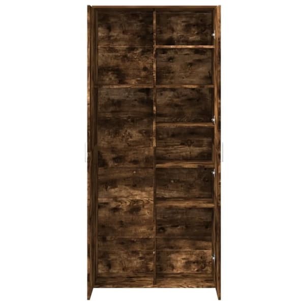 vidaXL højskab 80x35x180 cm konstrueret træ røget egetræsfarve