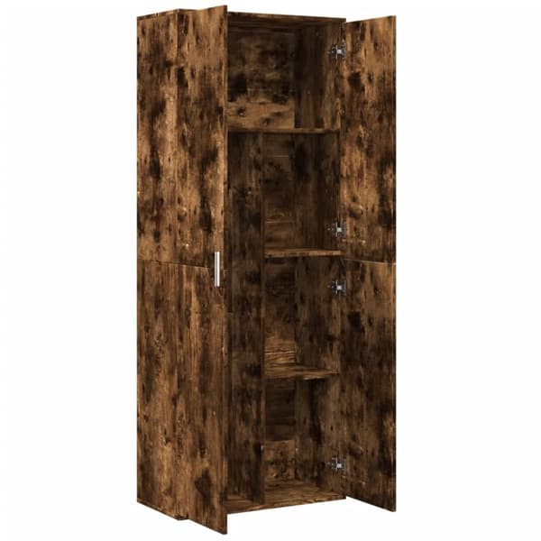vidaXL højskab 70x35x180 cm konstrueret træ røget egetræsfarve