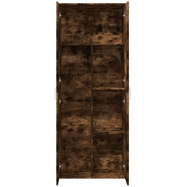 vidaXL højskab 70x35x180 cm konstrueret træ røget egetræsfarve
