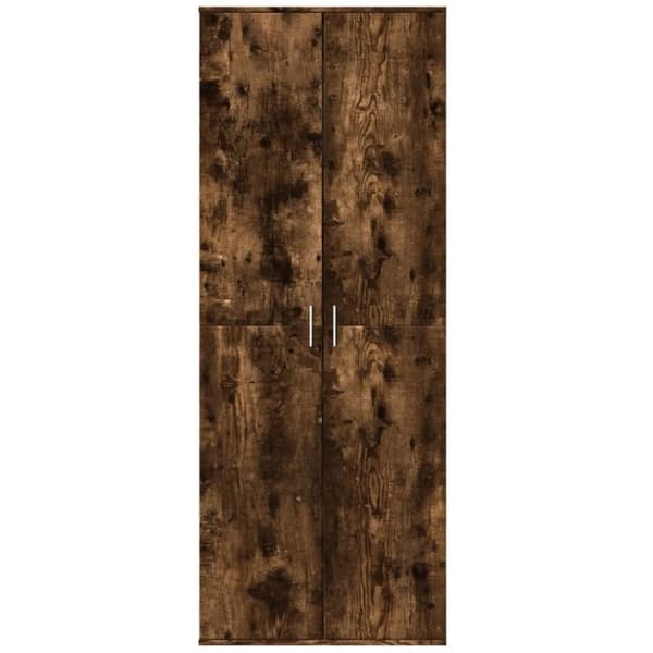 vidaXL højskab 70x35x180 cm konstrueret træ røget egetræsfarve