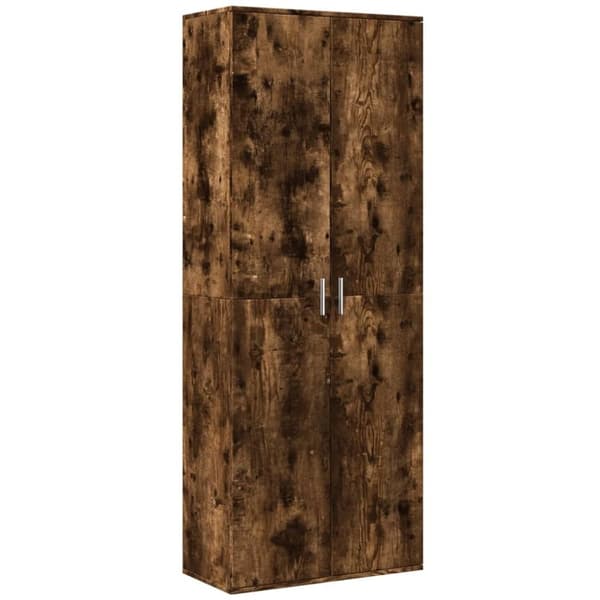 vidaXL højskab 70x35x180 cm konstrueret træ røget egetræsfarve