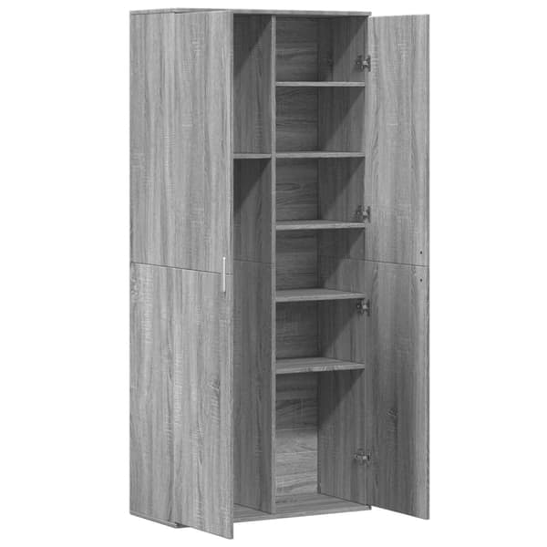 vidaXL højskab 80x35x180 cm konstrueret træ grå sonoma-eg