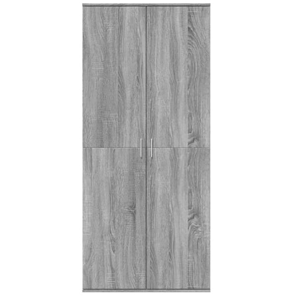 vidaXL højskab 80x35x180 cm konstrueret træ grå sonoma-eg