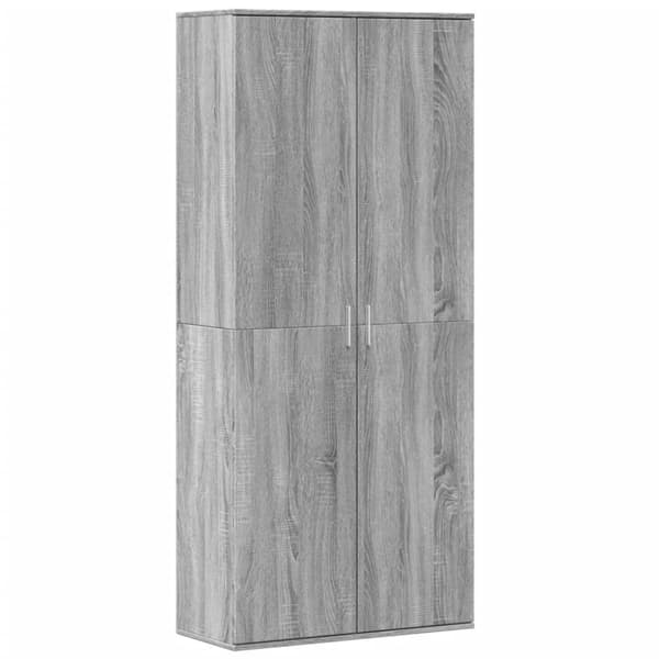 vidaXL højskab 80x35x180 cm konstrueret træ grå sonoma-eg