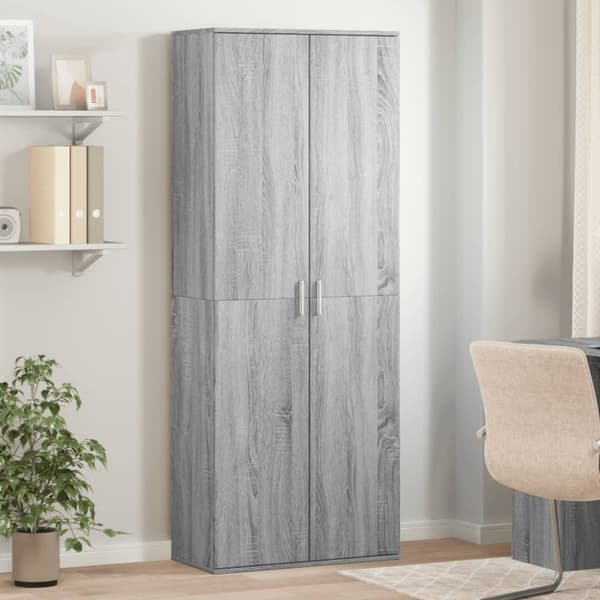 vidaXL højskab 70x35x180 cm konstrueret træ grå sonoma-eg