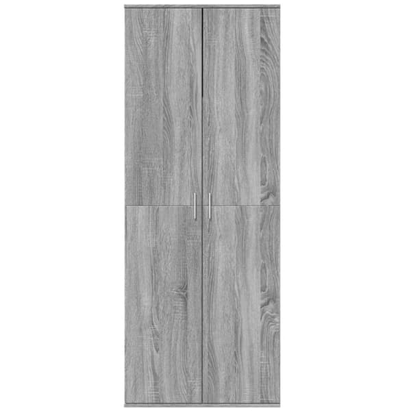 vidaXL højskab 70x35x180 cm konstrueret træ grå sonoma-eg
