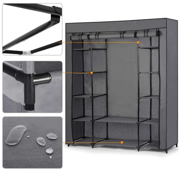 Stor Massido tekstilgarderobe - grafit