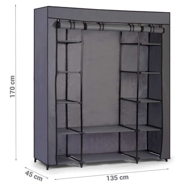 Stor Massido tekstilgarderobe - grafit