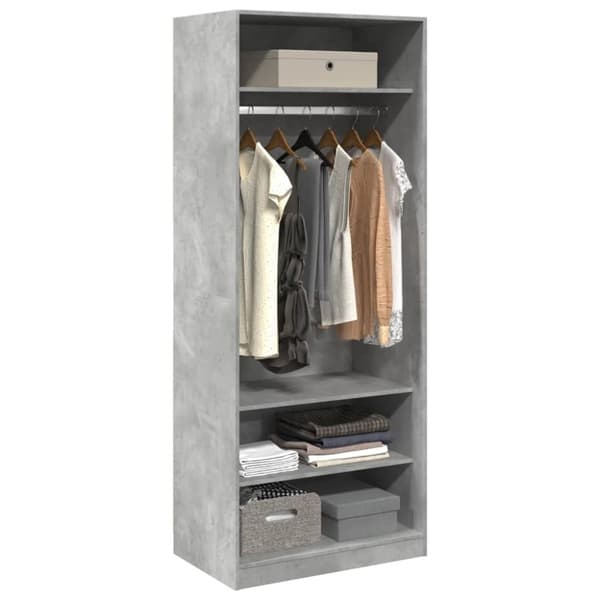 vidaXL Garderobe betonggrå 80x50x200 cm konstruert tre