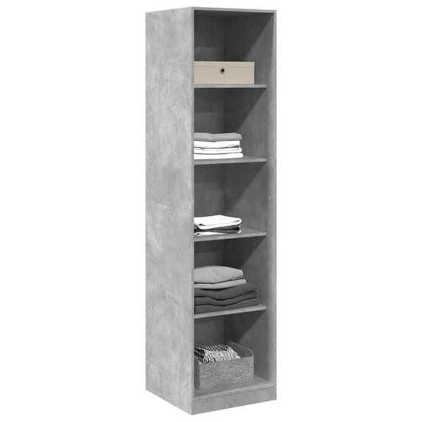 vidaXL Garderobe betonggrå 50x50x200 cm sponplate