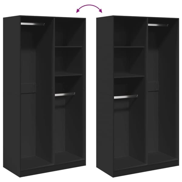 vidaXL klædeskab 100x50x200 cm konstrueret træ sort