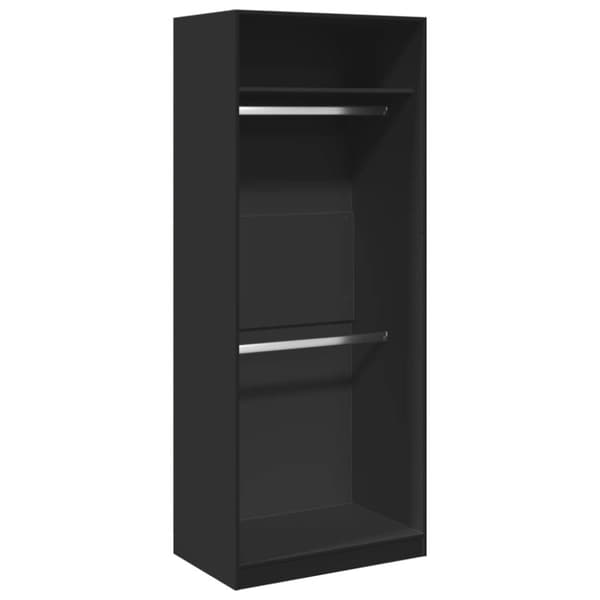 vidaXL Garderobe svart 80x50x200 cm konstruert tre