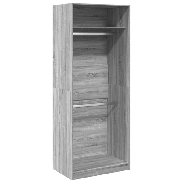 vidaXL Garderobe grå sonoma 80x50x200 cm konstruert tre