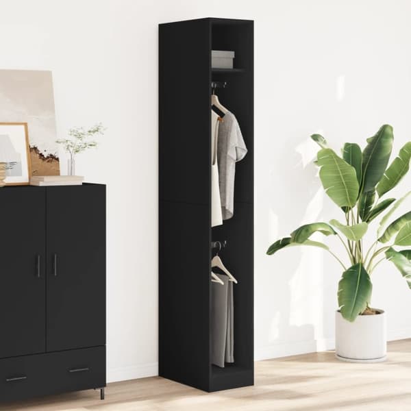 vidaXL Garderobe svart 30x50x200 cm konstruert tre