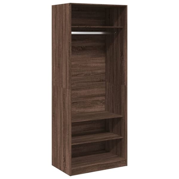 vidaXL Garderob brun ek 80x50x200 cm konstruerat trä