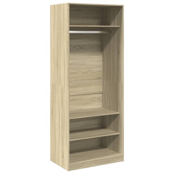 vidaXL Garderob sonoma-ek 80x50x200 cm konstruerat trä