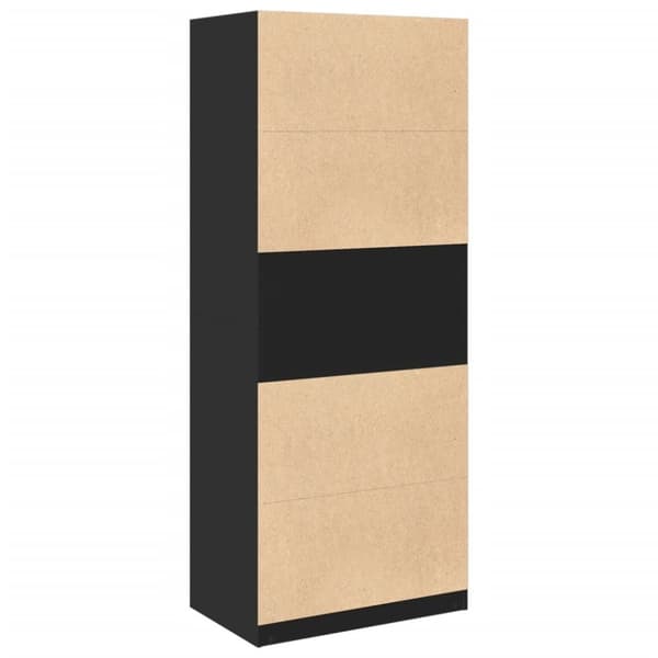vidaXL klædeskab 80x50x200 cm konstrueret træ sort