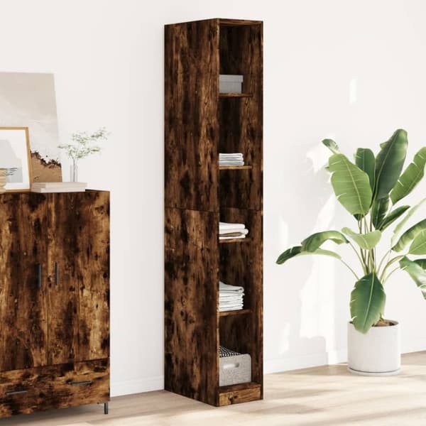 vidaXL Garderobe røkt eik 30x50x200 cm konstruert tre