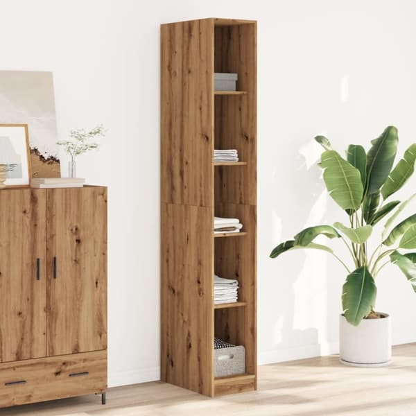 vidaXL Garderobe artisan eik 30x50x200 cm konstruert tre