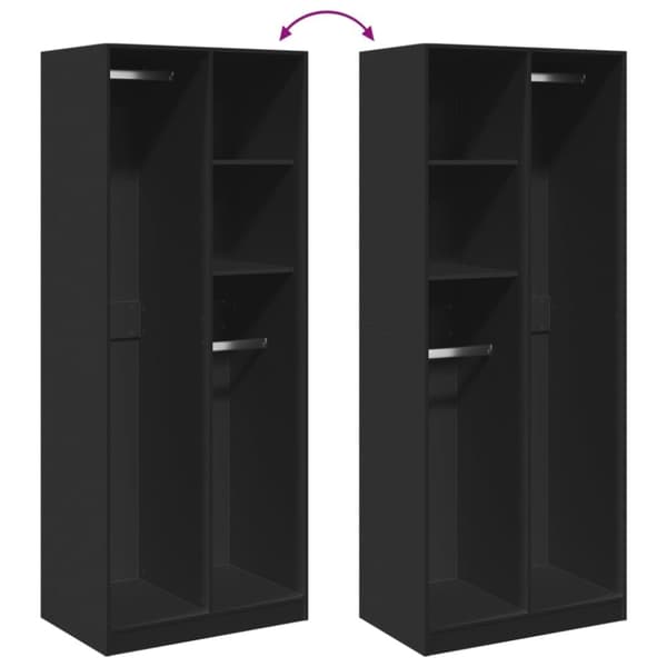 vidaXL Vaatekaappi musta 80x50x200 cm tekninen puu