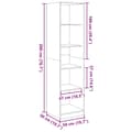 Miniatyrbilde 10 av 11: vidaXL Garderobe grå sonoma 50x50x200 cm konstruert tre