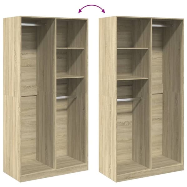 vidaXL Garderobe sonoma eik 100x50x200 cm sponplate