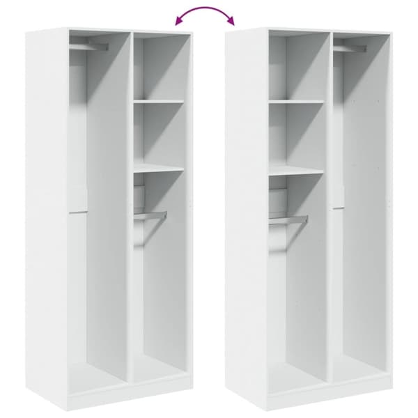 vidaXL Garderobe hvit 80x50x200 cm konstruert tre