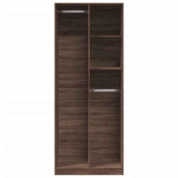 vidaXL Garderobe brun eik 80x50x200 cm konstruert tre