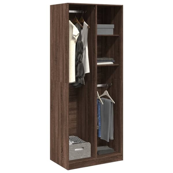 vidaXL Garderobe brun eik 80x50x200 cm konstruert tre