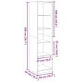 Miniatyrbilde 10 av 11: vidaXL Garderobe røkt eik 50x50x200 cm konstruert tre