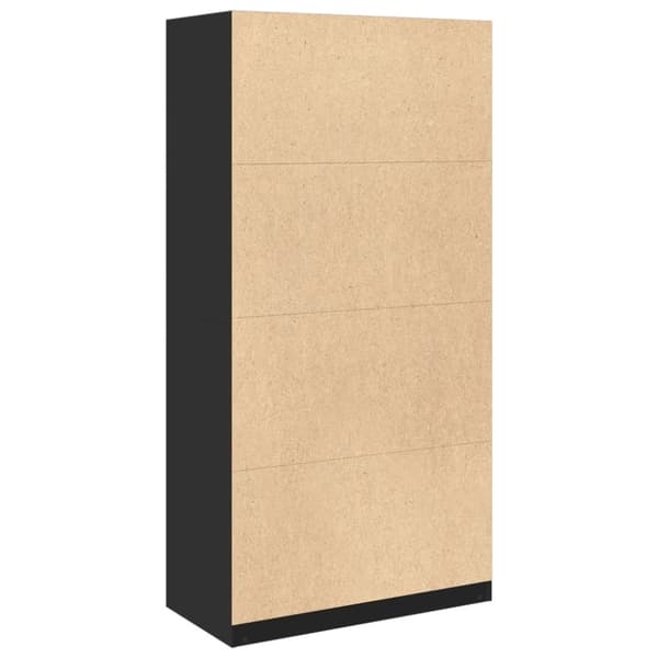 vidaXL Garderob svart 100x50x200 cm konstruerat trä
