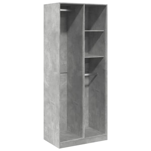 vidaXL Garderobe betonggrå 80x50x200 cm konstruert tre