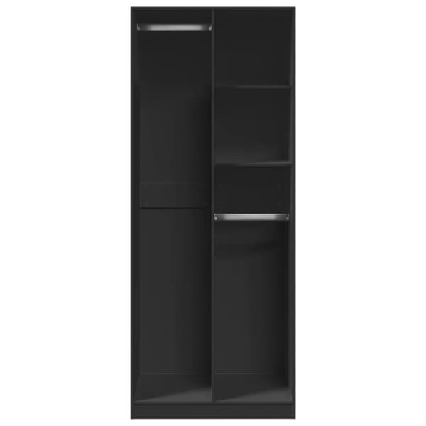 vidaXL Garderobe svart 80x50x200 cm konstruert tre
