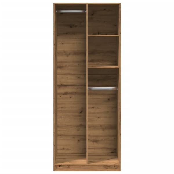 vidaXL klædeskab 80x50x200 cm konstrueret træ egetræslook