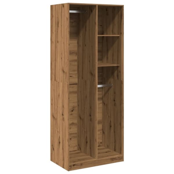 vidaXL klædeskab 80x50x200 cm konstrueret træ egetræslook