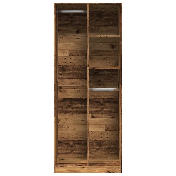 vidaXL klædeskab 80x50x200 cm konstrueret træ gammelt træ-look