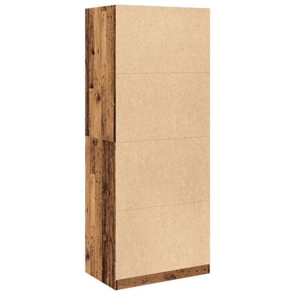 vidaXL klædeskab 80x50x200 cm konstrueret træ gammelt træ-look
