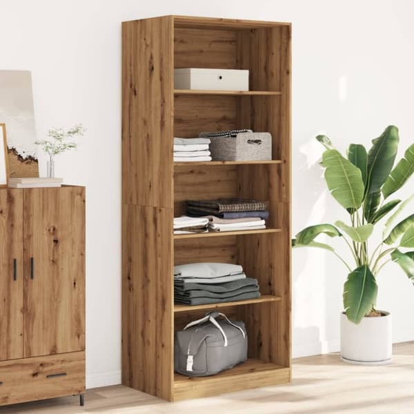 vidaXL klædeskab 80x50x200 cm konstrueret træ egetræslook