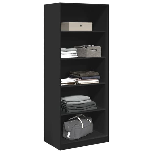 vidaXL Garderob svart 80x50x200 cm konstruerat trä