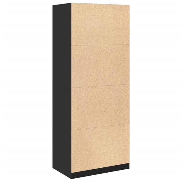 vidaXL Garderob svart 80x50x200 cm konstruerat trä