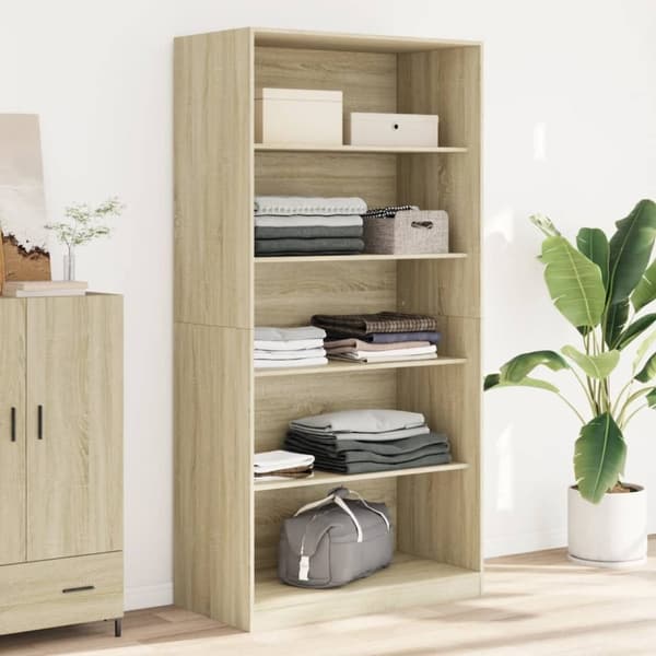 vidaXL klædeskab 100x50x200 cm konstrueret træ sonoma-eg