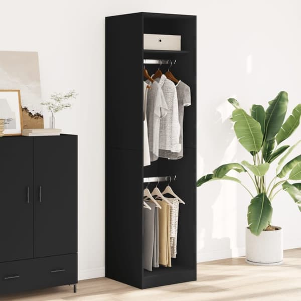 vidaXL Vaatekaappi musta 50x50x200 cm lastulevy