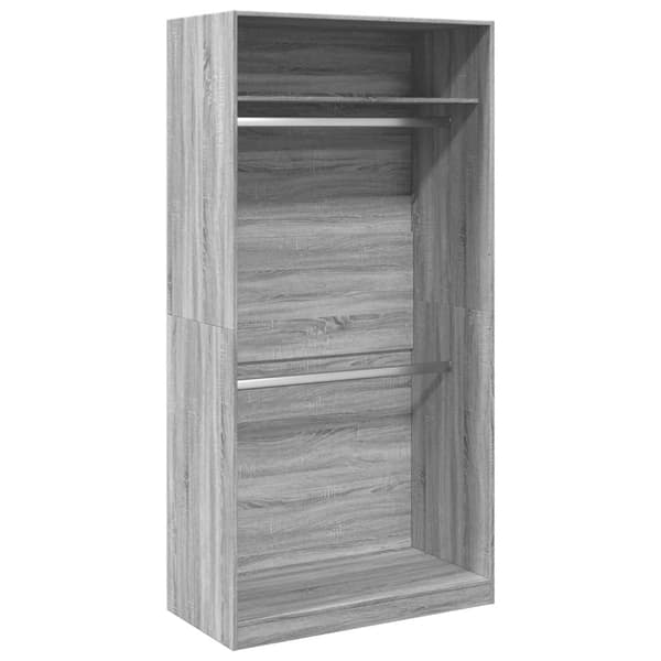 vidaXL Garderobe grå sonoma 100x50x200 cm konstruert tre
